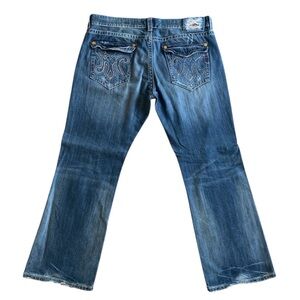 MEK Denim Jeans Mens 40X34 Cody Straight Blue Embroidered Denim